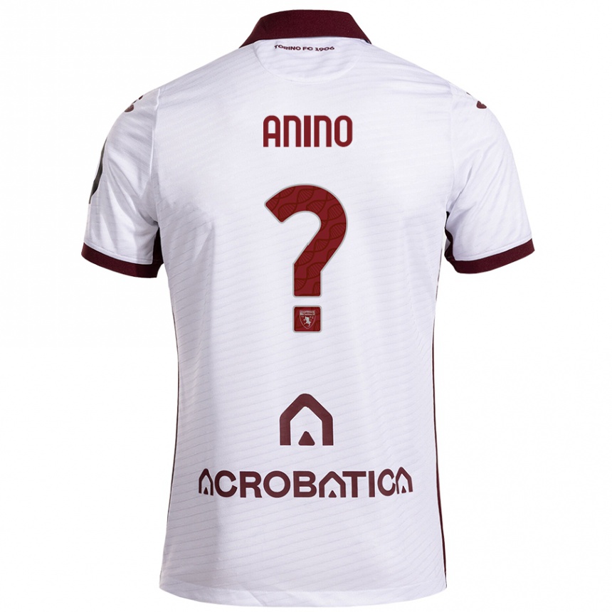 Niño Fútbol Camiseta Riccardo Anino #0 Blanco Granate 2ª Equipación 2024/25 Perú