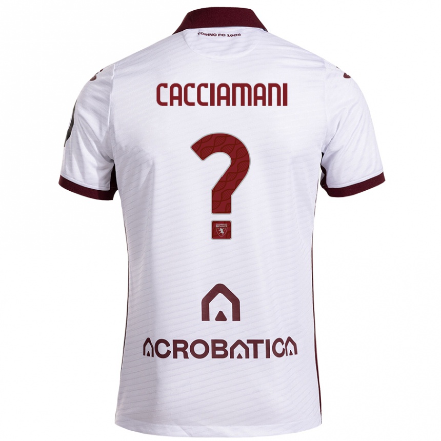 Niño Fútbol Camiseta Alessio Cacciamani #0 Blanco Granate 2ª Equipación 2024/25 Perú