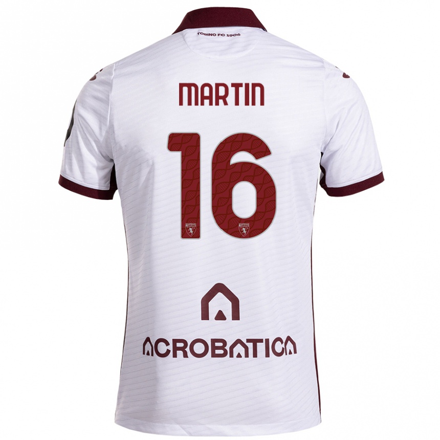 Niño Fútbol Camiseta Francesca Martin #16 Blanco Granate 2ª Equipación 2024/25 Perú