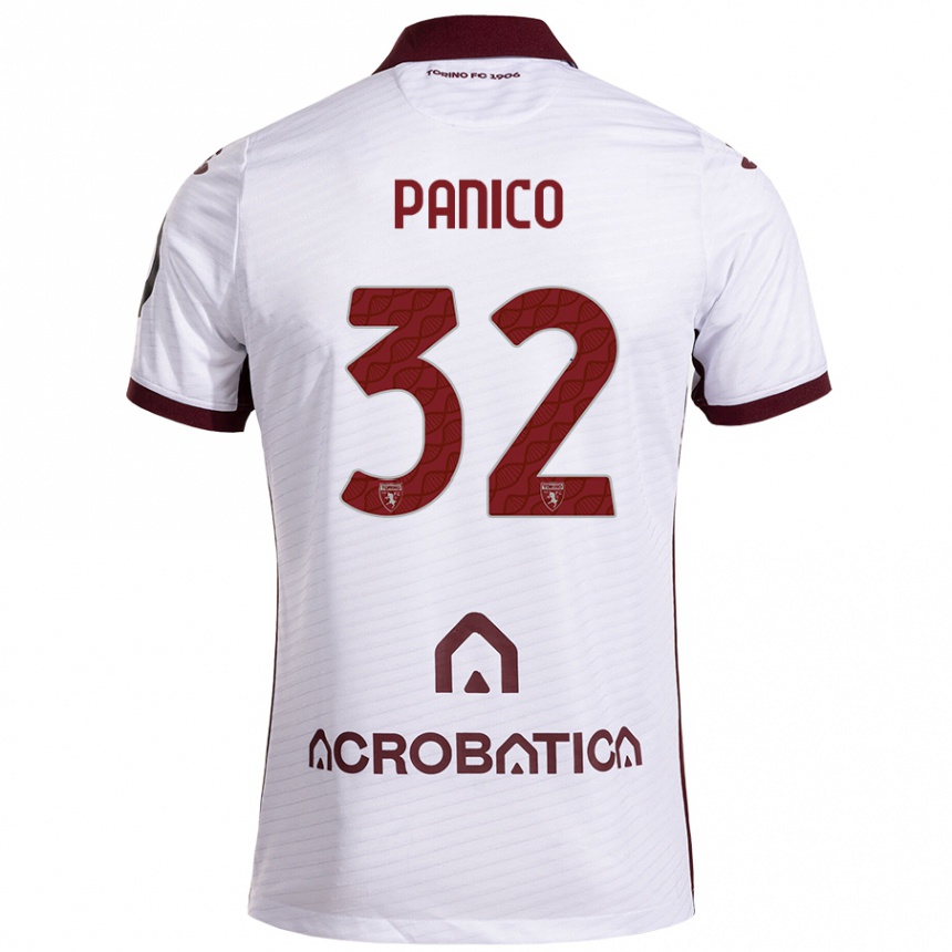 Niño Fútbol Camiseta Patrizia Panico #32 Blanco Granate 2ª Equipación 2024/25 Perú