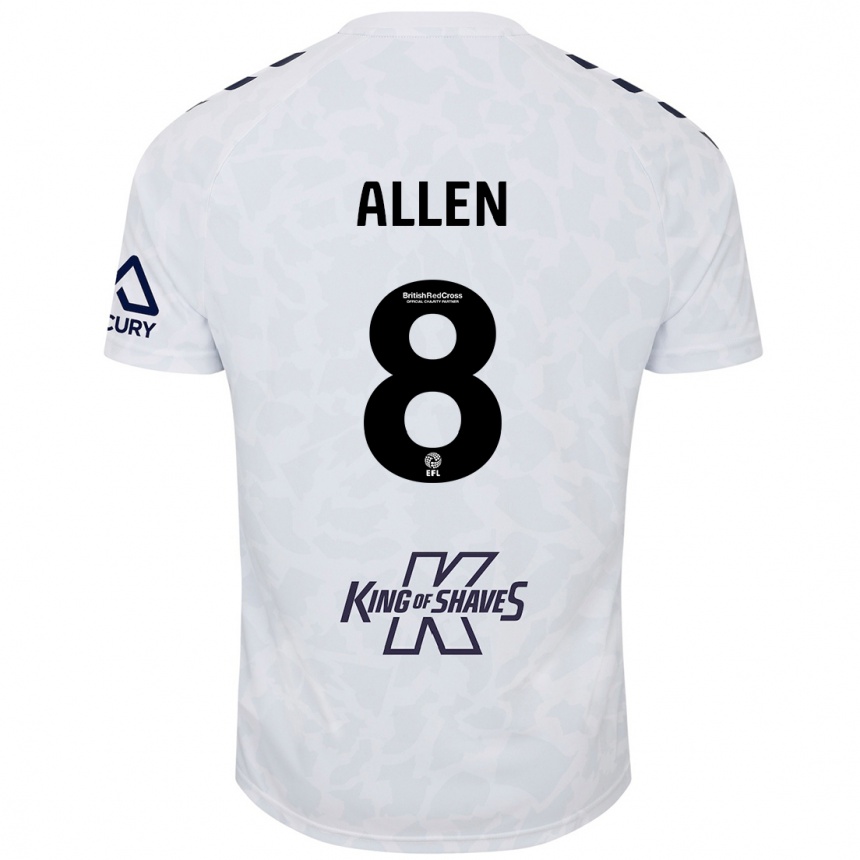 Niño Fútbol Camiseta Jamie Allen #8 Blanco 2ª Equipación 2024/25 Perú