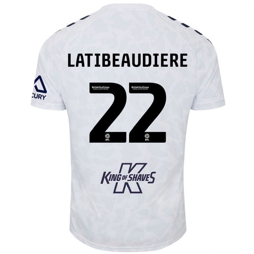 Niño Fútbol Camiseta Joel Latibeaudiere #22 Blanco 2ª Equipación 2024/25 Perú