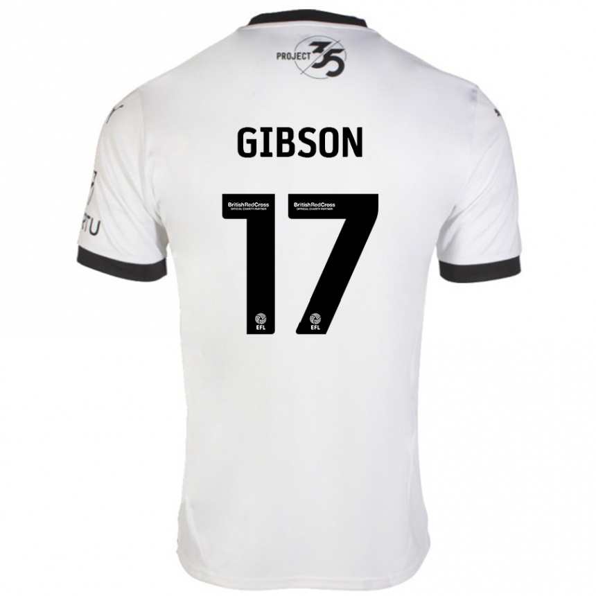 Niño Fútbol Camiseta Lewis Gibson #17 Blanco Negro 2ª Equipación 2024/25 Perú