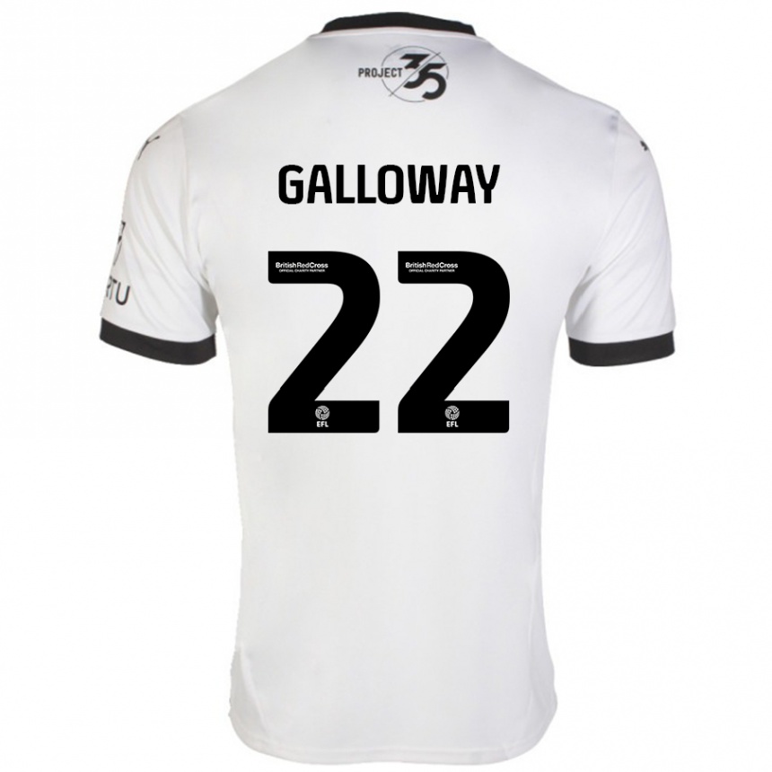 Niño Fútbol Camiseta Brendan Galloway #22 Blanco Negro 2ª Equipación 2024/25 Perú