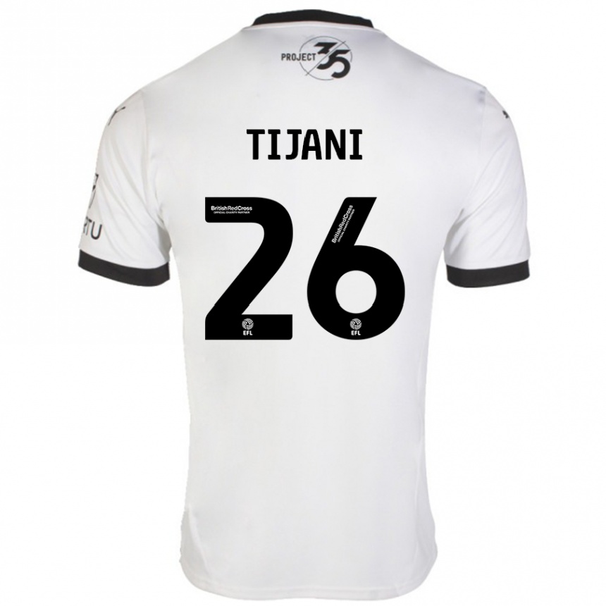 Niño Fútbol Camiseta Muhamed Tijani #26 Blanco Negro 2ª Equipación 2024/25 Perú