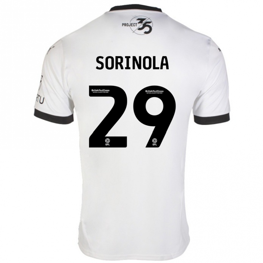 Niño Fútbol Camiseta Matthew Sorinola #29 Blanco Negro 2ª Equipación 2024/25 Perú