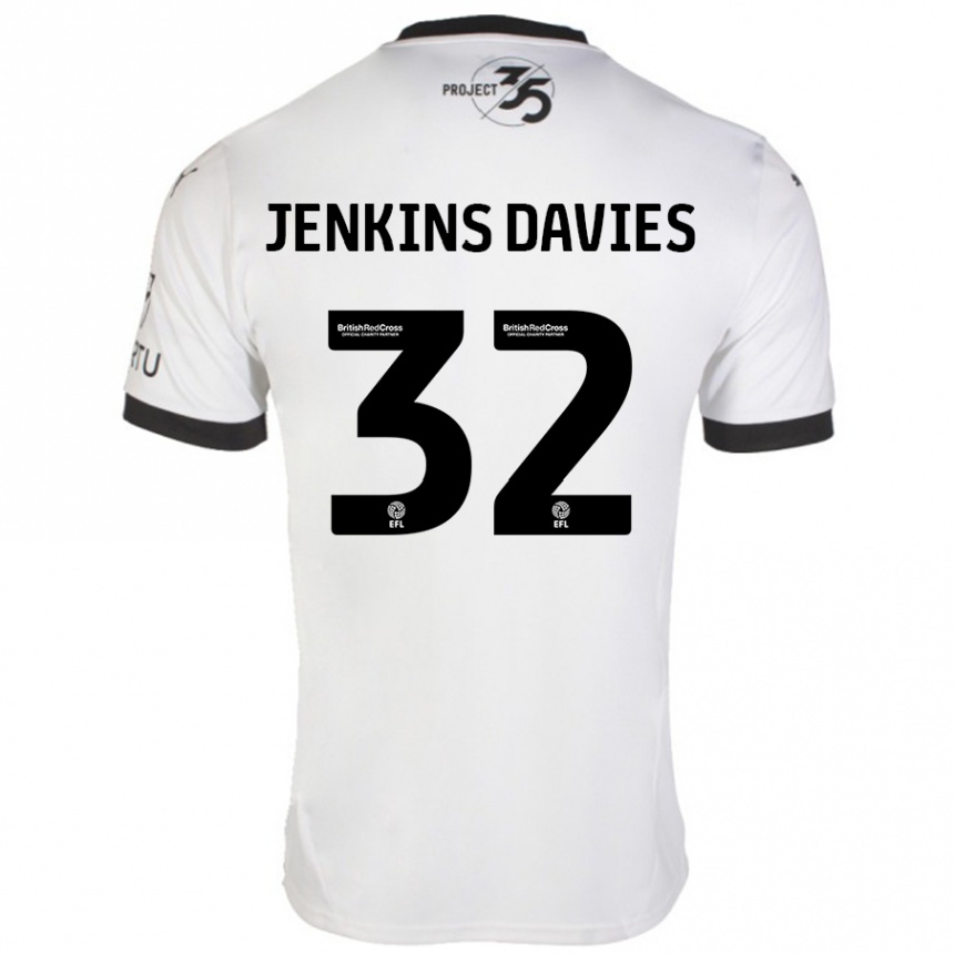 Niño Fútbol Camiseta Will Jenkins-Davies #32 Blanco Negro 2ª Equipación 2024/25 Perú