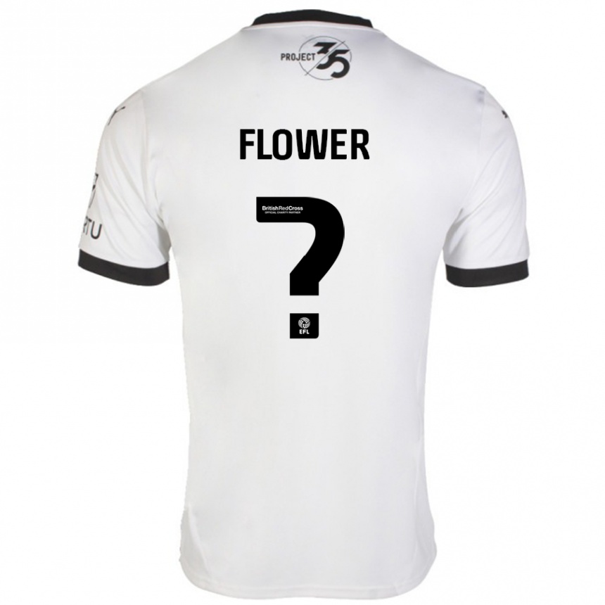 Niño Fútbol Camiseta Jack Flower #0 Blanco Negro 2ª Equipación 2024/25 Perú