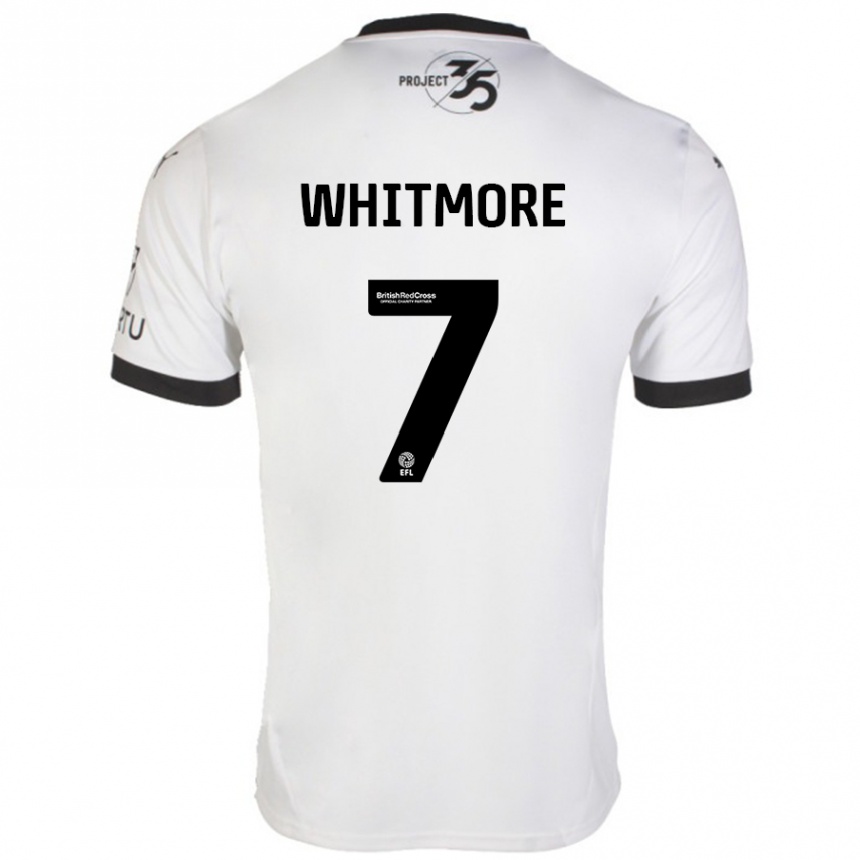 Niño Fútbol Camiseta Charlotte Whitmore #7 Blanco Negro 2ª Equipación 2024/25 Perú