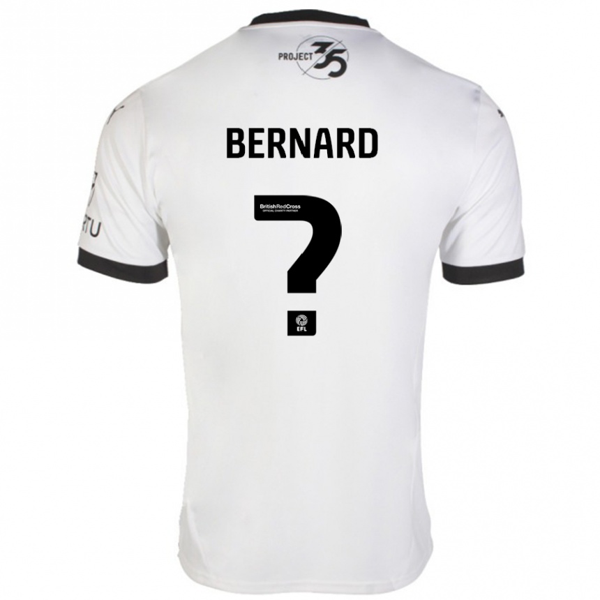 Niño Fútbol Camiseta Josh Bernard #0 Blanco Negro 2ª Equipación 2024/25 Perú