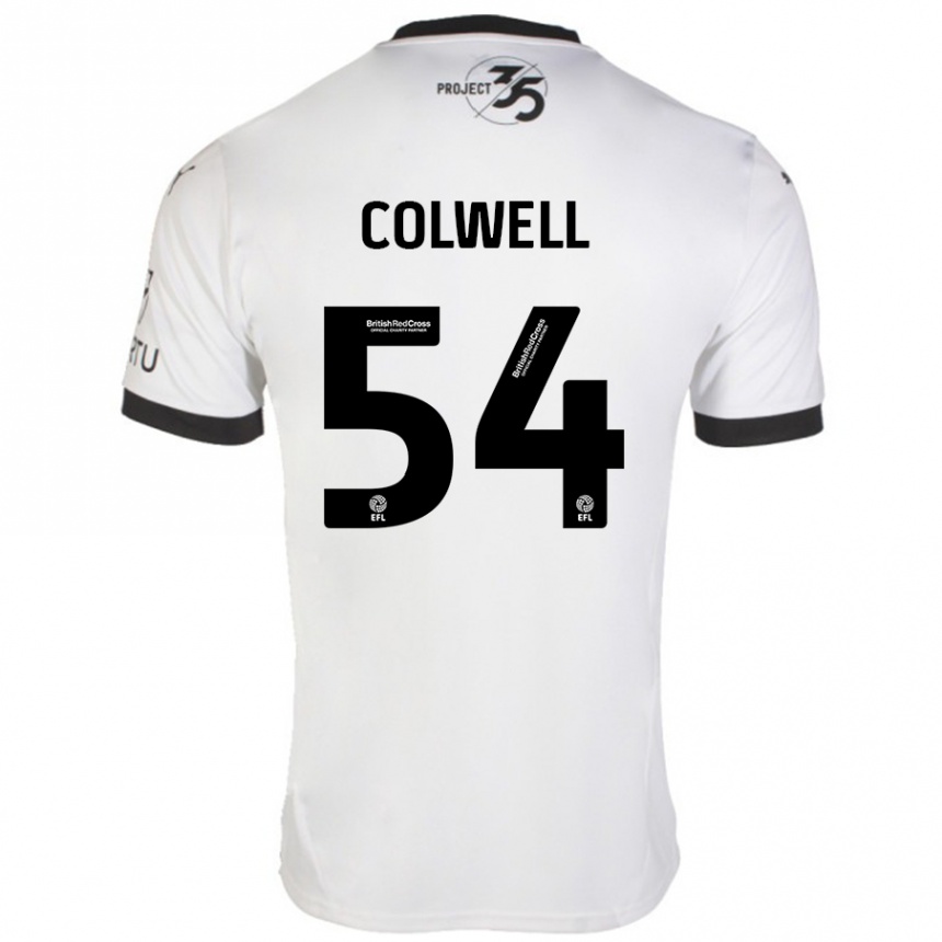 Niño Fútbol Camiseta Lewis Colwell #54 Blanco Negro 2ª Equipación 2024/25 Perú