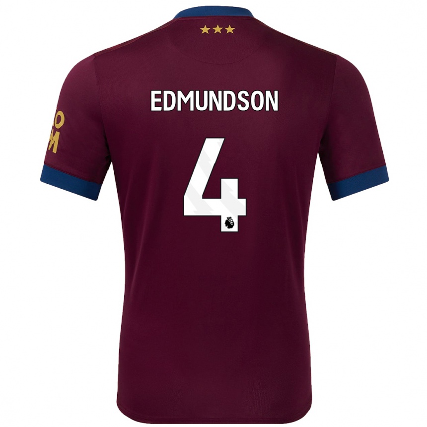 Niño Fútbol Camiseta George Edmundson #4 Marrón 2ª Equipación 2024/25 Perú