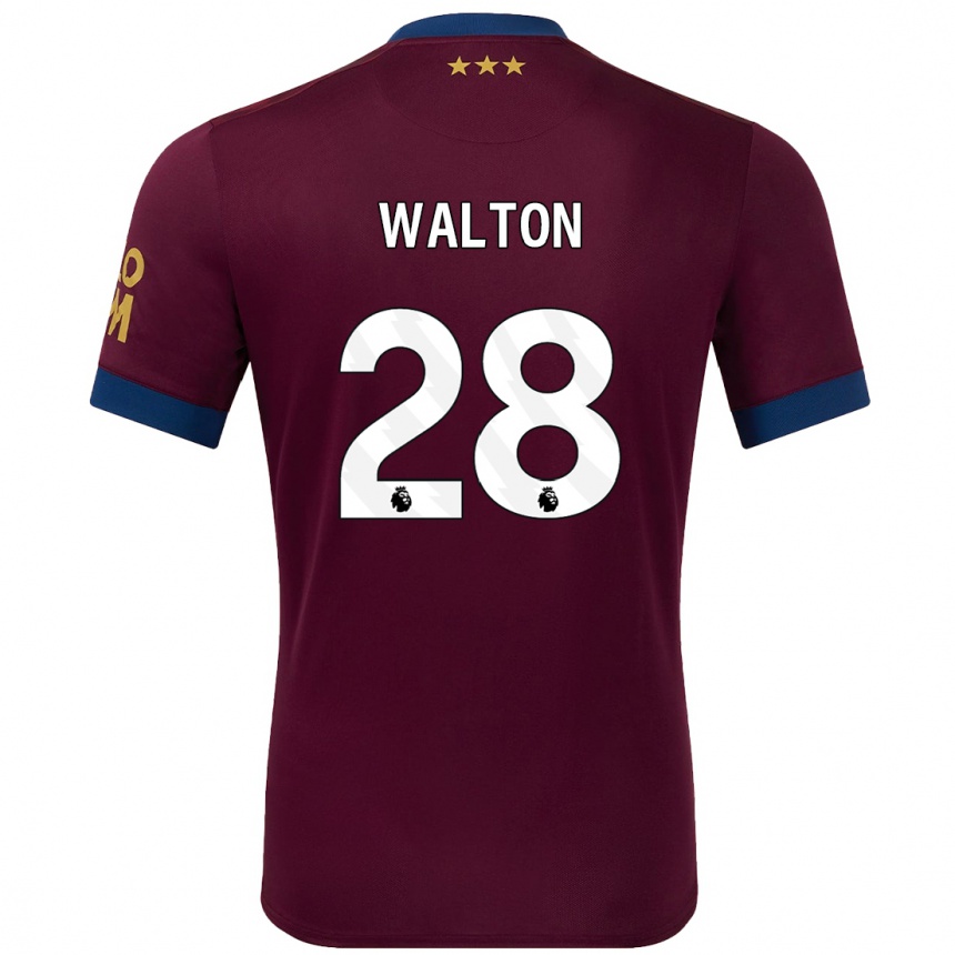 Niño Fútbol Camiseta Christian Walton #28 Marrón 2ª Equipación 2024/25 Perú