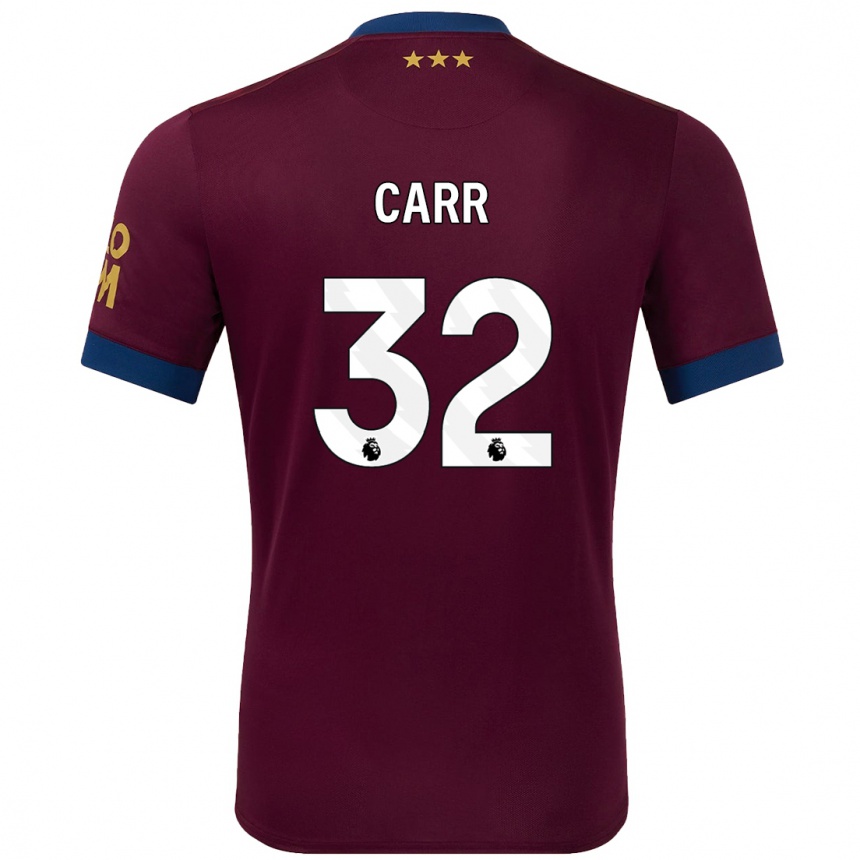 Niño Fútbol Camiseta Ryan Carr #32 Marrón 2ª Equipación 2024/25 Perú