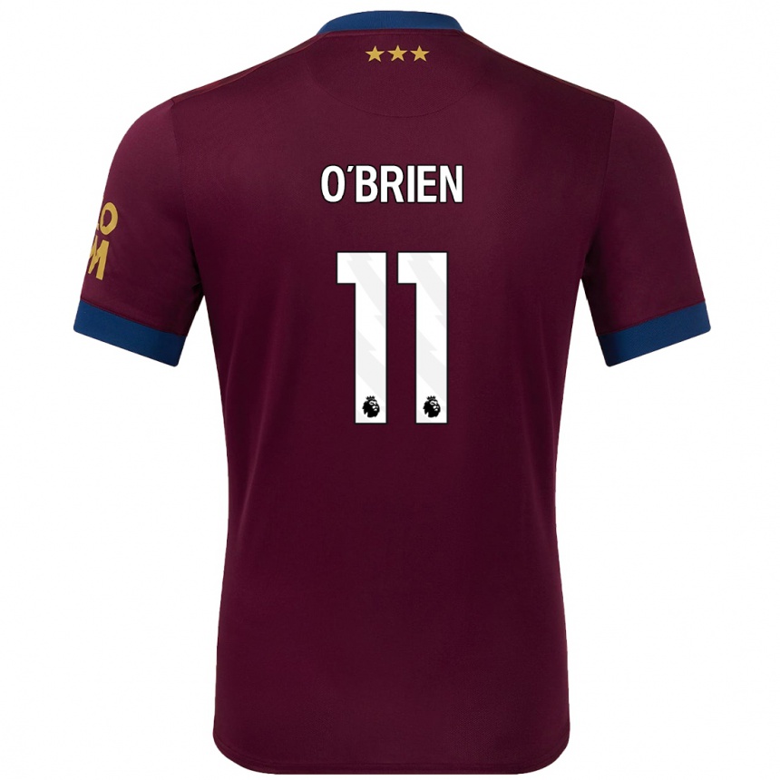 Niño Fútbol Camiseta Lucy O'brien #11 Marrón 2ª Equipación 2024/25 Perú