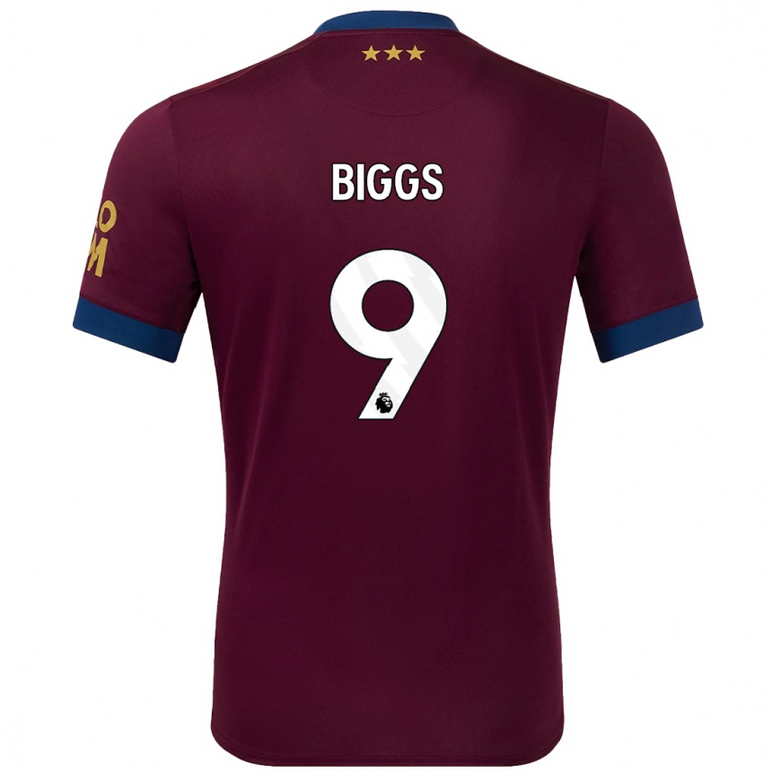 Niño Fútbol Camiseta Maddie Biggs #9 Marrón 2ª Equipación 2024/25 Perú