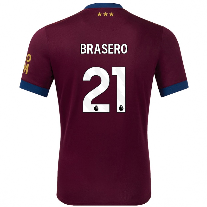 Niño Fútbol Camiseta Sarah Brasero-Carreira #21 Marrón 2ª Equipación 2024/25 Perú