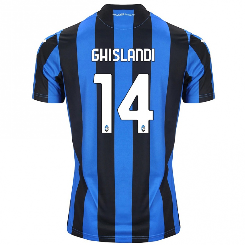 Hombre Fútbol Camiseta Davide Ghislandi #14 Azul Negro 1ª Equipación 2024/25 Perú