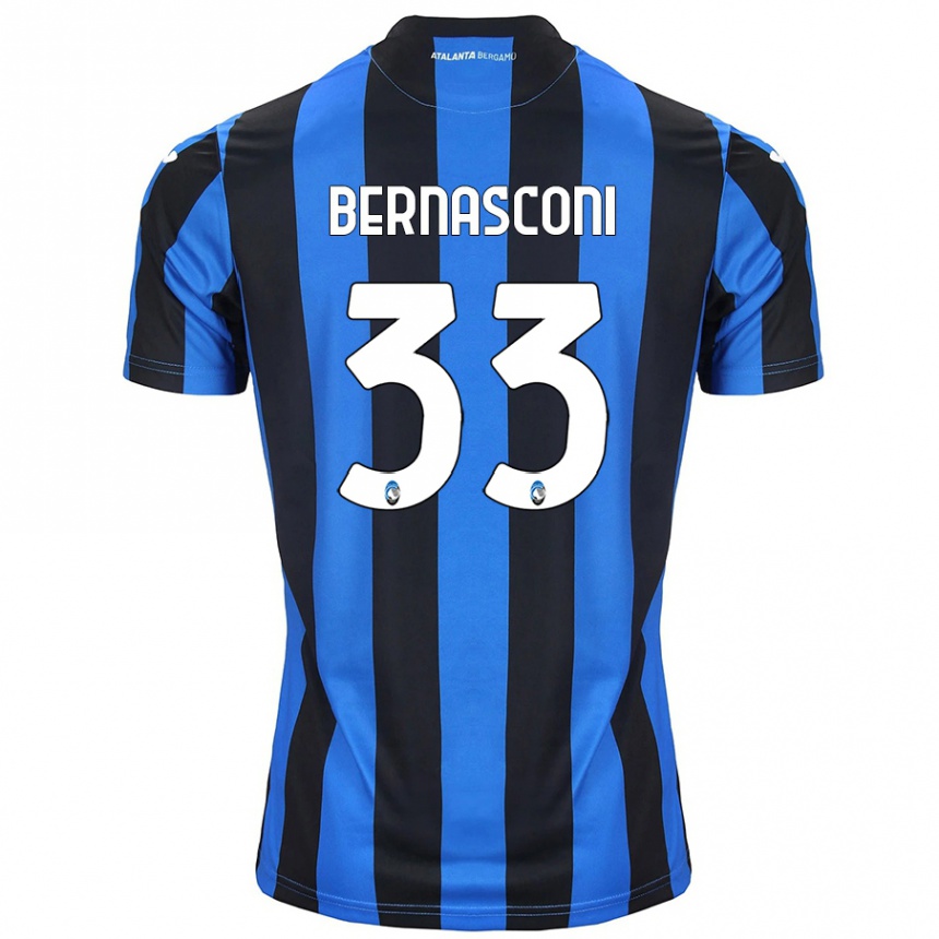 Hombre Fútbol Camiseta Lorenzo Bernasconi #33 Azul Negro 1ª Equipación 2024/25 Perú