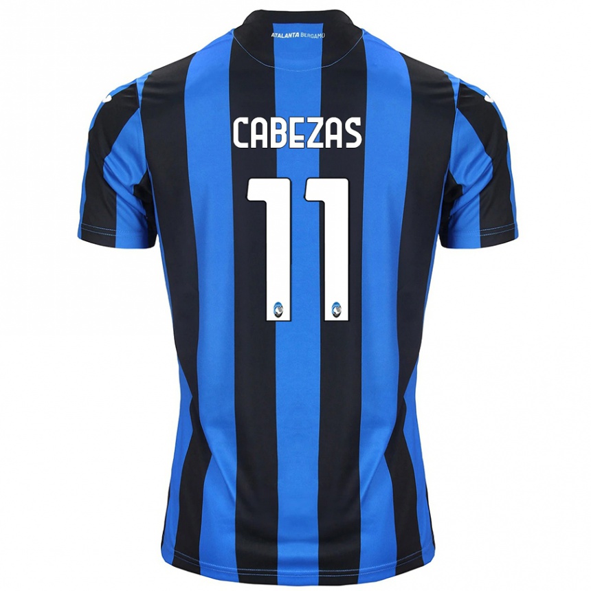 Hombre Fútbol Camiseta Bryan Cabezas #11 Azul Negro 1ª Equipación 2024/25 Perú