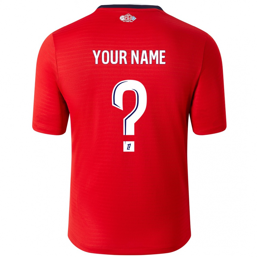 Hombre Fútbol Camiseta Su Nombre #0 Rojo Blanco 1ª Equipación 2024/25 Perú