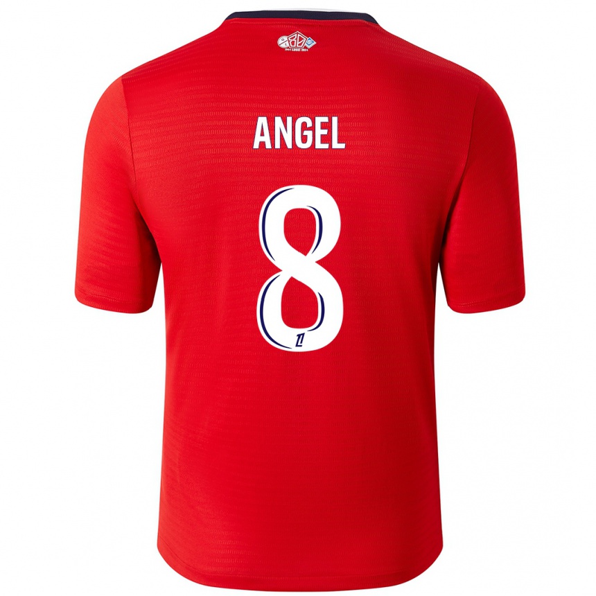 Hombre Fútbol Camiseta Angel Gomes #8 Rojo Blanco 1ª Equipación 2024/25 Perú