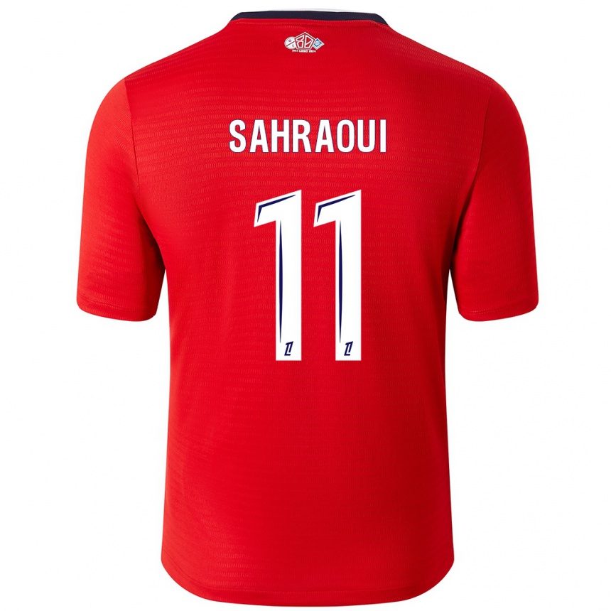 Hombre Fútbol Camiseta Osame Sahraoui #11 Rojo Blanco 1ª Equipación 2024/25 Perú