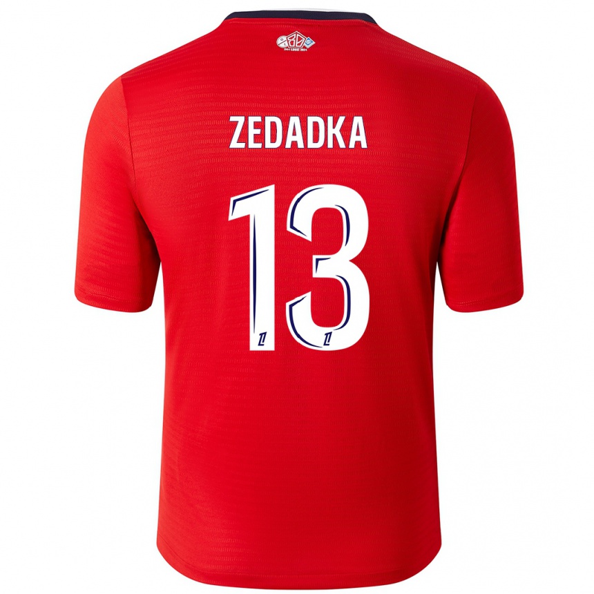 Hombre Fútbol Camiseta Akim Zedadka #13 Rojo Blanco 1ª Equipación 2024/25 Perú