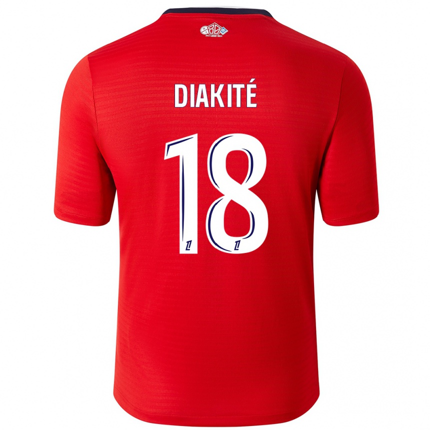 Hombre Fútbol Camiseta Bafode Diakite #18 Rojo Blanco 1ª Equipación 2024/25 Perú