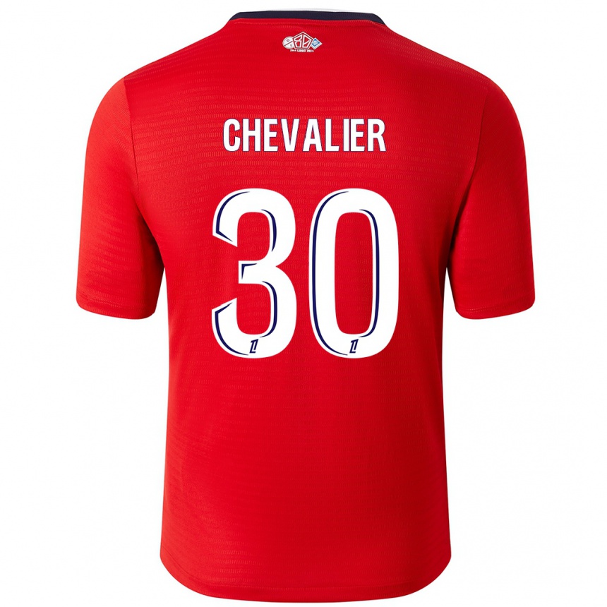 Hombre Fútbol Camiseta Lucas Chevalier #30 Rojo Blanco 1ª Equipación 2024/25 Perú