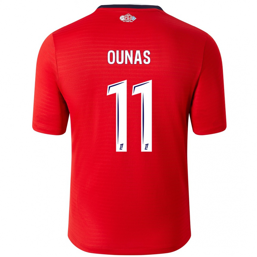 Hombre Fútbol Camiseta Adam Ounas #11 Rojo Blanco 1ª Equipación 2024/25 Perú