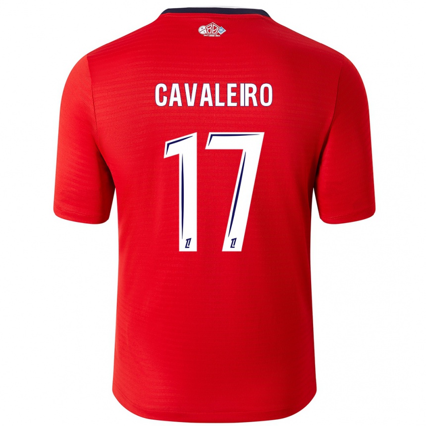 Hombre Fútbol Camiseta Ivan Cavaleiro #17 Rojo Blanco 1ª Equipación 2024/25 Perú