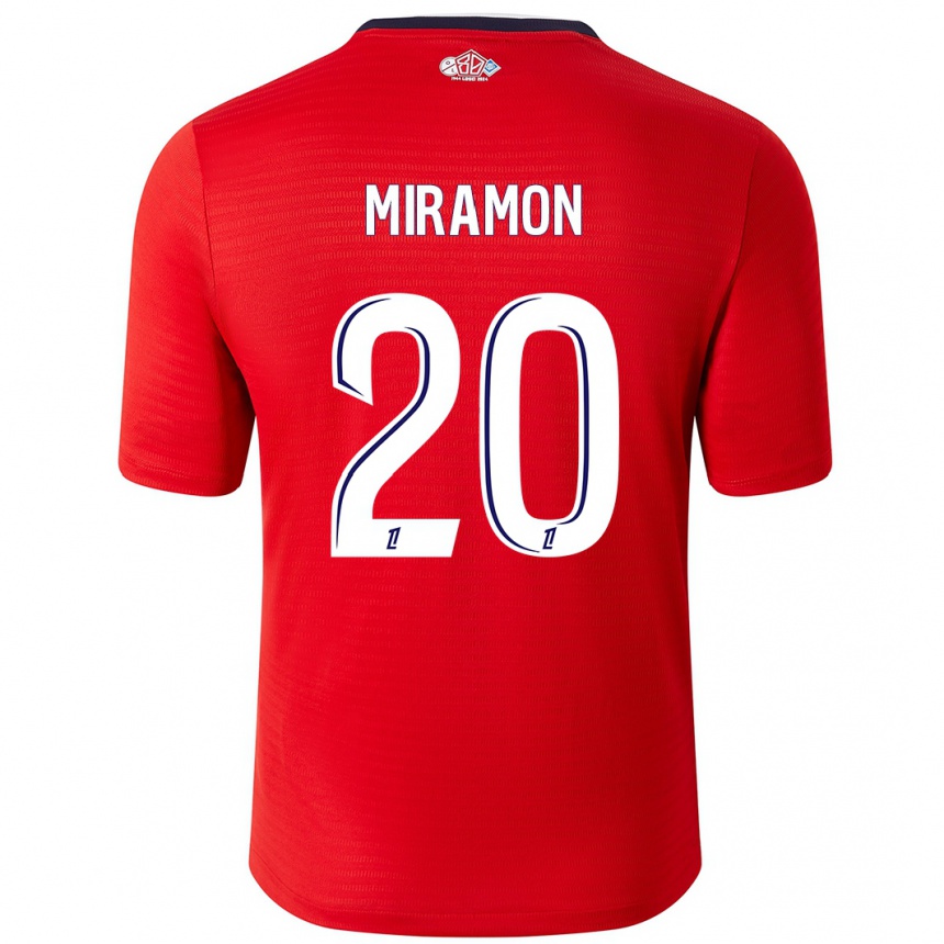 Hombre Fútbol Camiseta Ignacio Miramón #20 Rojo Blanco 1ª Equipación 2024/25 Perú