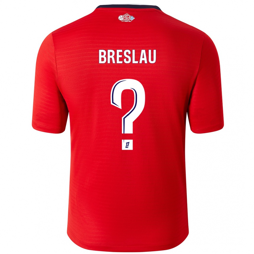 Hombre Fútbol Camiseta Jessy Breslau #0 Rojo Blanco 1ª Equipación 2024/25 Perú