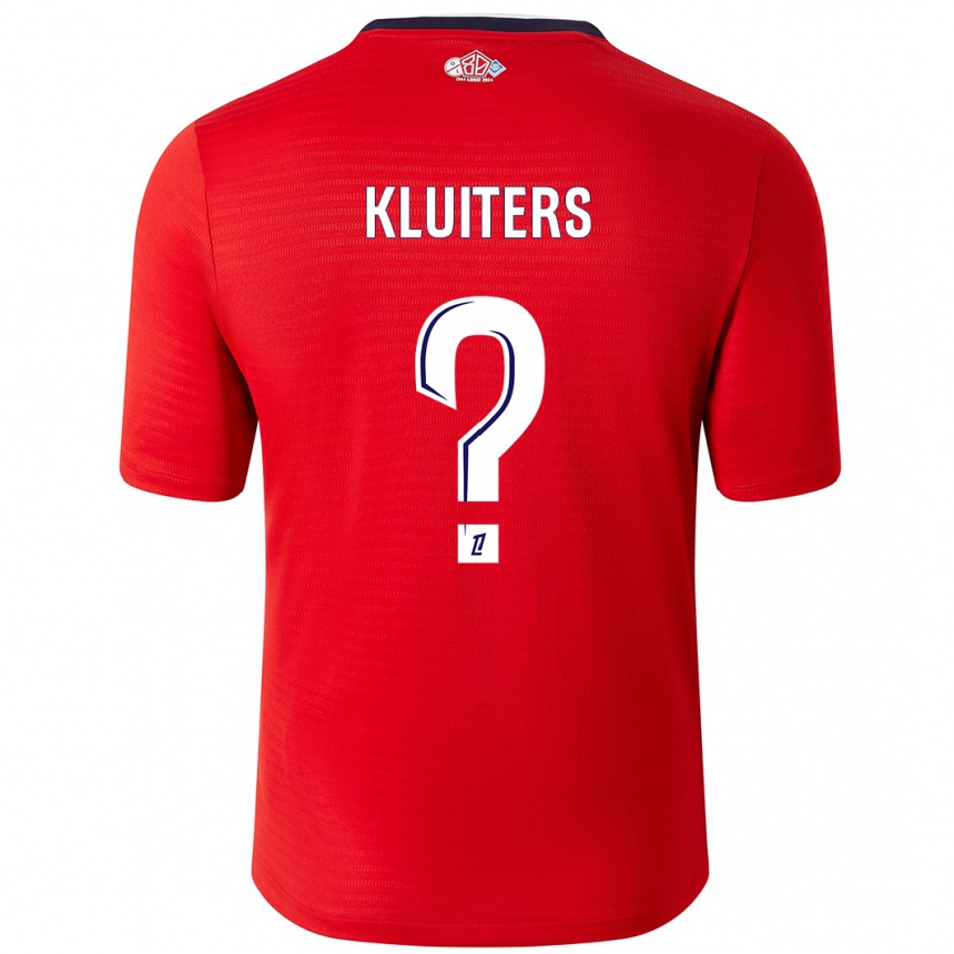 Hombre Fútbol Camiseta Luuk Kluiters #0 Rojo Blanco 1ª Equipación 2024/25 Perú