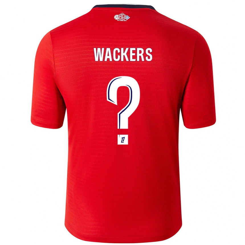 Hombre Fútbol Camiseta Maxime Wackers #0 Rojo Blanco 1ª Equipación 2024/25 Perú