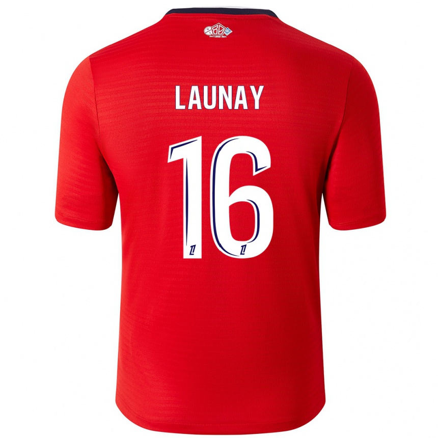 Hombre Fútbol Camiseta Elisa Launay #16 Rojo Blanco 1ª Equipación 2024/25 Perú