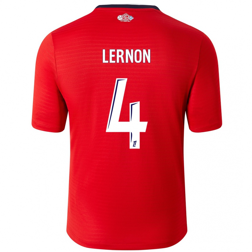 Hombre Fútbol Camiseta Jessica Lernon #4 Rojo Blanco 1ª Equipación 2024/25 Perú