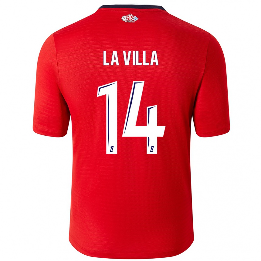 Hombre Fútbol Camiseta Caroline La Villa #14 Rojo Blanco 1ª Equipación 2024/25 Perú