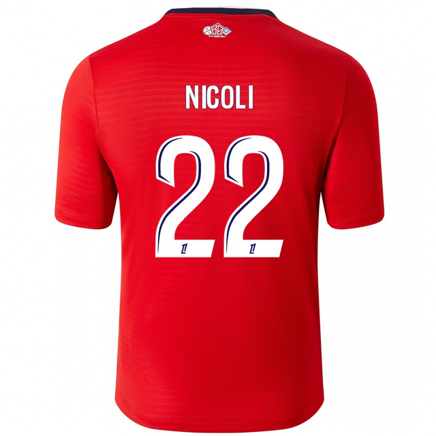 Hombre Fútbol Camiseta Morgane Nicoli #22 Rojo Blanco 1ª Equipación 2024/25 Perú