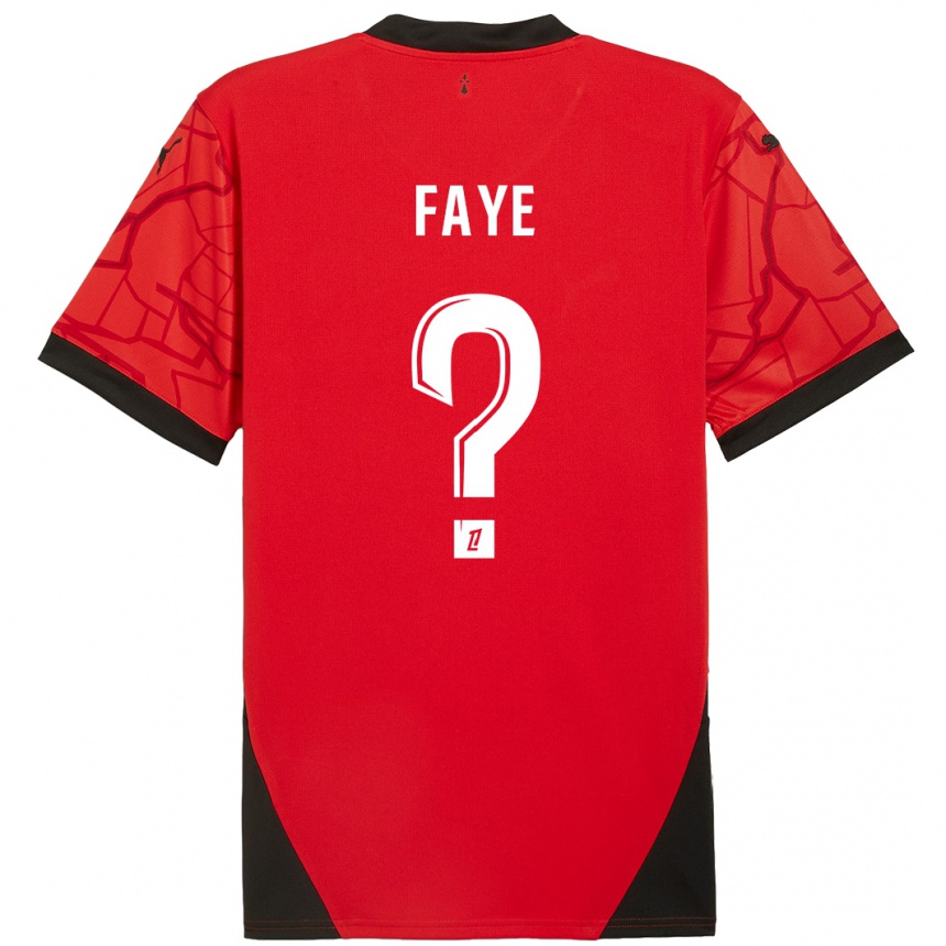 Hombre Fútbol Camiseta Mikayil Faye #0 Rojo Negro 1ª Equipación 2024/25 Perú