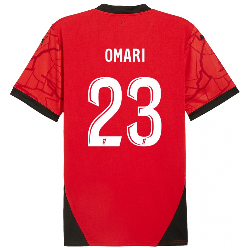 Hombre Fútbol Camiseta Warmed Omari #23 Rojo Negro 1ª Equipación 2024/25 Perú