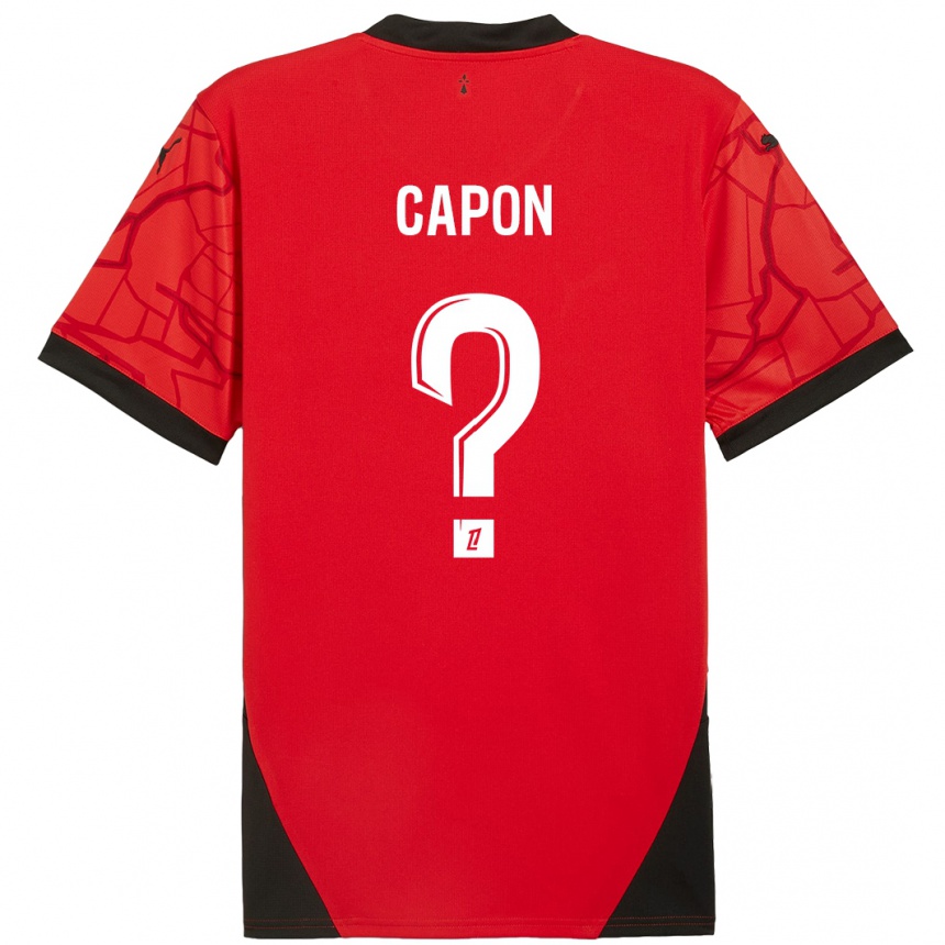 Hombre Fútbol Camiseta José Capon #0 Rojo Negro 1ª Equipación 2024/25 Perú