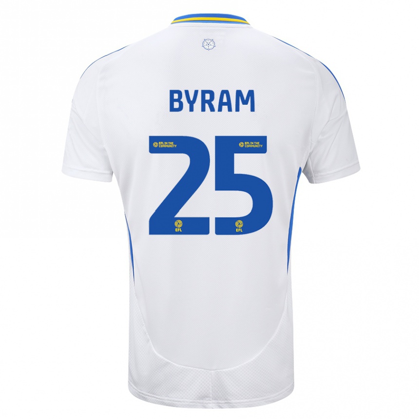 Hombre Fútbol Camiseta Sam Byram #25 Blanco Azul 1ª Equipación 2024/25 Perú