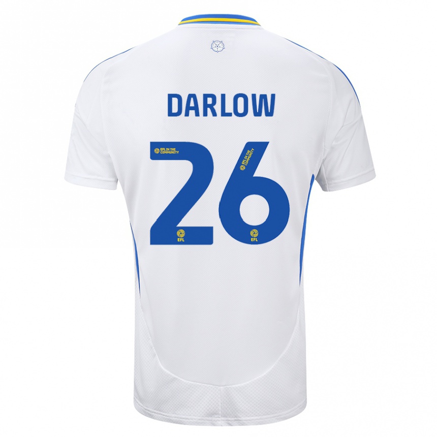 Hombre Fútbol Camiseta Karl Darlow #26 Blanco Azul 1ª Equipación 2024/25 Perú