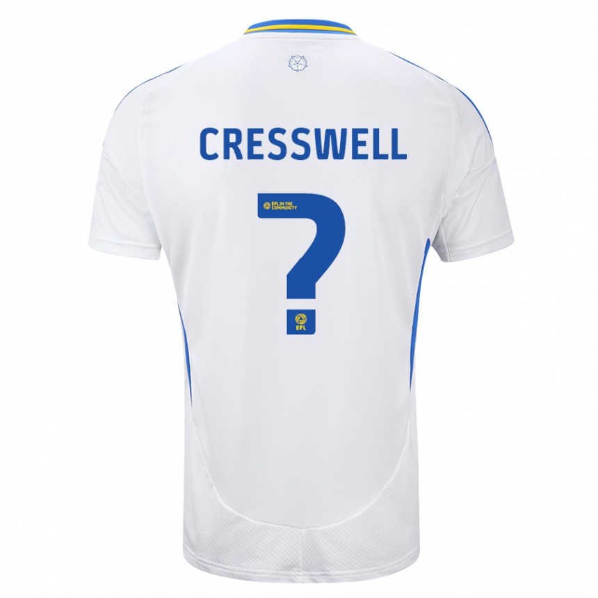 Hombre Fútbol Camiseta Alfie Cresswell #0 Blanco Azul 1ª Equipación 2024/25 Perú