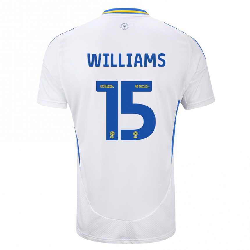 Hombre Fútbol Camiseta Paige Williams #15 Blanco Azul 1ª Equipación 2024/25 Perú