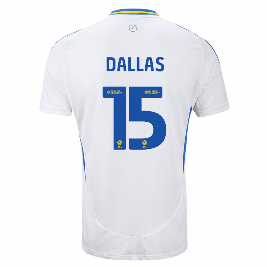 Hombre Fútbol Camiseta Stuart Dallas #15 Blanco Azul 1ª Equipación 2024/25 Perú