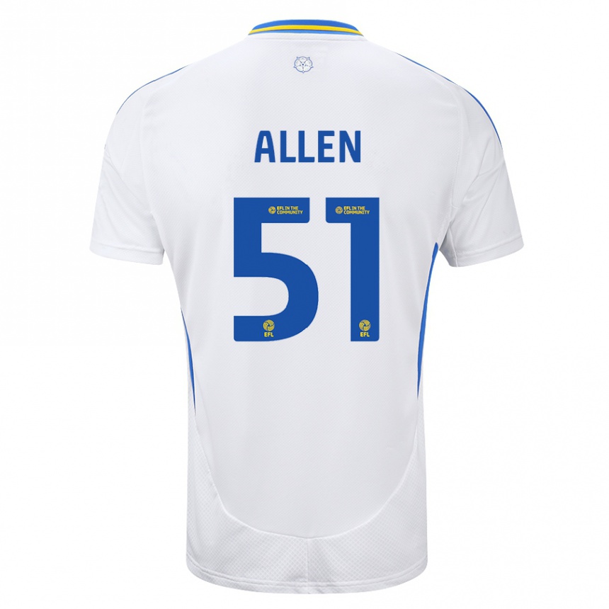 Hombre Fútbol Camiseta Charlie Allen #51 Blanco Azul 1ª Equipación 2024/25 Perú