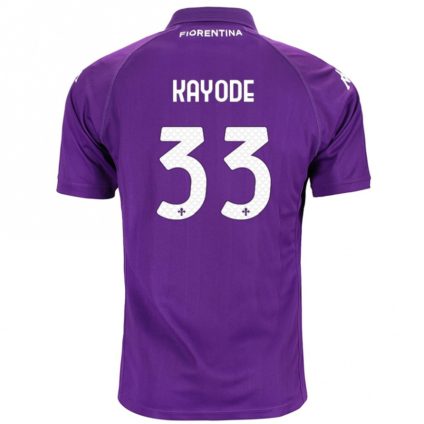 Hombre Fútbol Camiseta Michael Kayode #33 Morado 1ª Equipación 2024/25 Perú